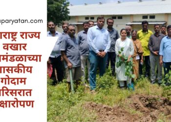 महाराष्ट्र राज्य वखार महामंडळाच्या शासकीय गोदाम परिसरात वृक्षारोपण
