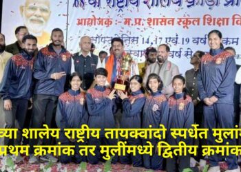 ६८ व्या शालेय राष्ट्रीय तायक्वांदो स्पर्धेत मुलांमध्ये प्रथम क्रमांक तर मुलींमध्ये द्वितीय क्रमांक